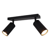 LED moderne opbouwspot dubbel zwart gu10 fitting dimbaar - spots gekanteld aan