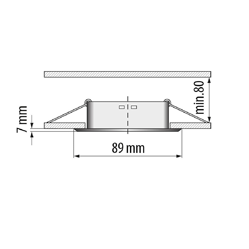 Zwarte badkamer inbouwspot-Ø68mm-Waterbestendig-Enkel-Vierkant