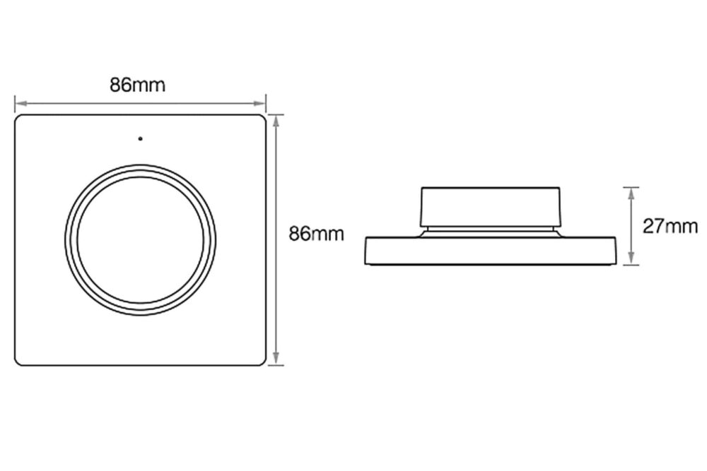 Mi-light | Kabelloser Wanddimmer | Schwarz