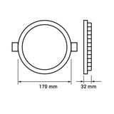 LED inbouw downlight rond | 18W | Ø220mm | CCT - 3 lichtkleuren