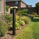 Runder LED-Gartenpfosten - Stehende Außenleuchte 60cm | Schwarz | 12 Watt | IP65 | 3000K – Warmweiß